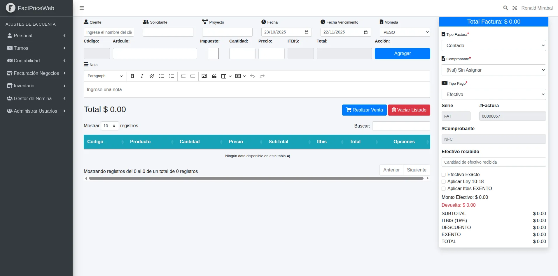 cover preview of Billing System FactPrice